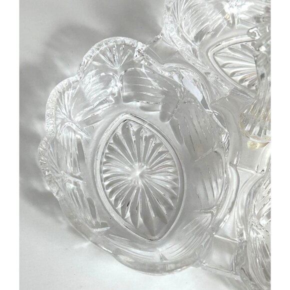 Fifth Avenue Crystal Clear Glass Serving 3 Compartment Dish Bowl With Handle - Picture 6 of 8